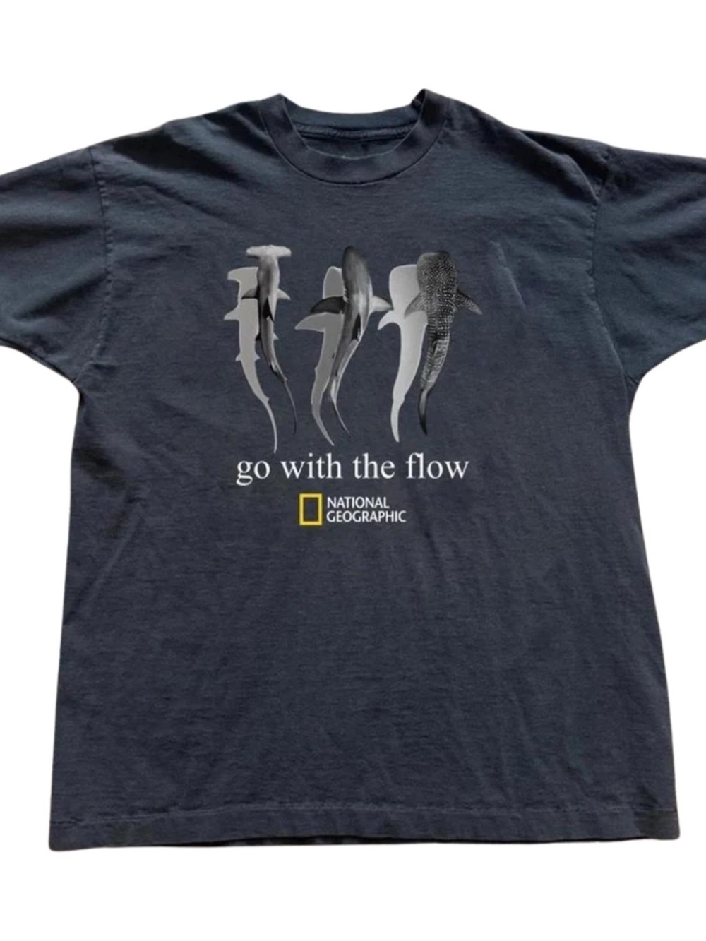Gildan Black National Geographic 'Go With The Flow' Shark Graphic Tee